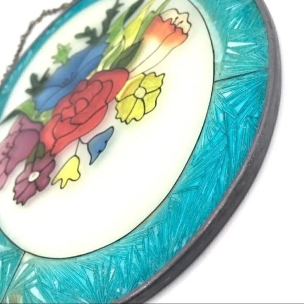 Floral Bouquet Hand Painted Glass Suncatcher Stained Glass